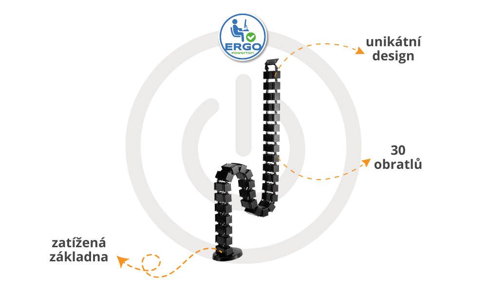 GANSO organizér kabelů, černý