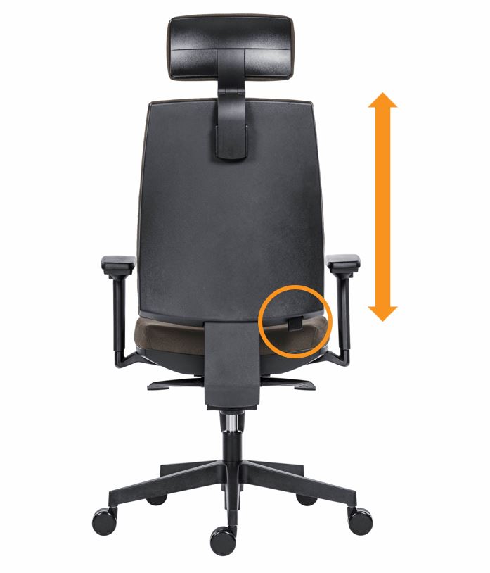 nastavení výšky opěradla