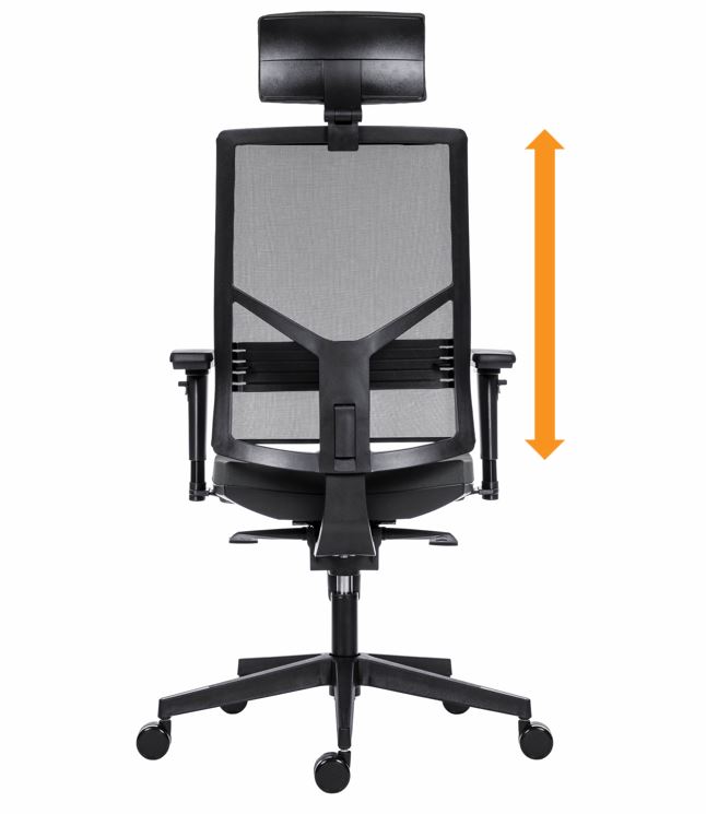 nastavení výšky opěradla