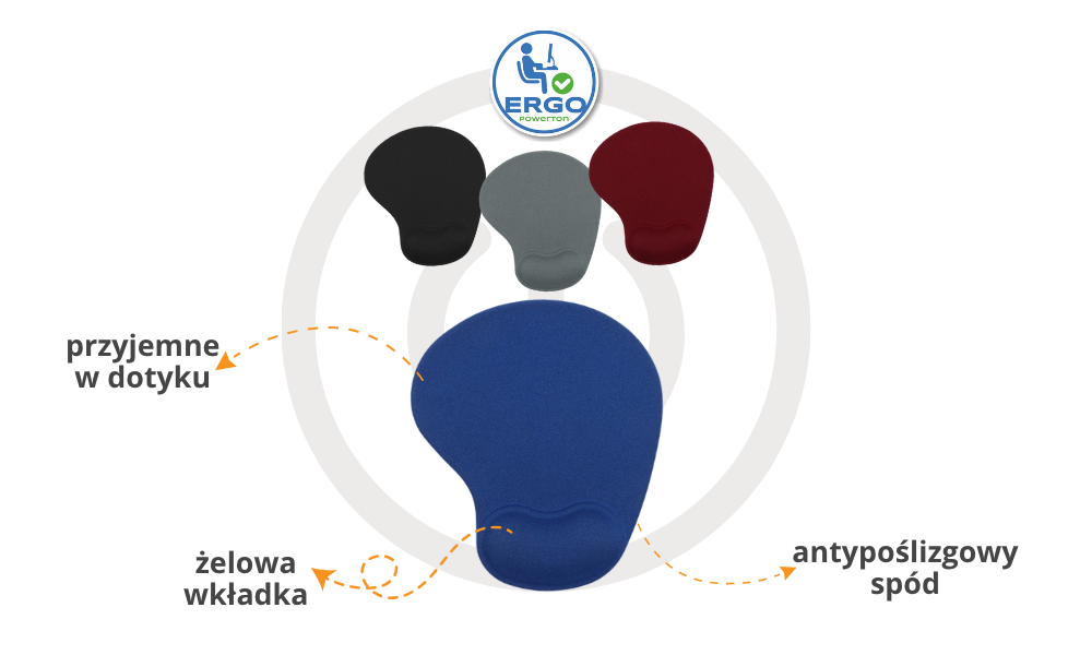 Ergonomiczna żelowa podkładka pod mysz i nadgarstek