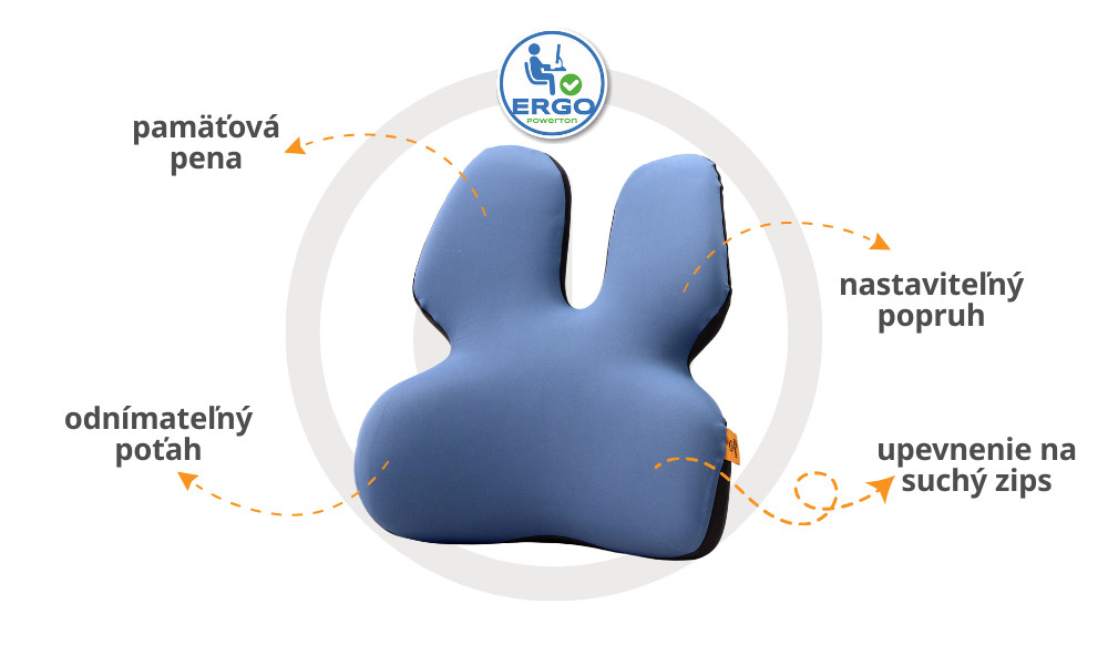 Ergonomická bedrová opierka s prateľným poťahom WPEUS6